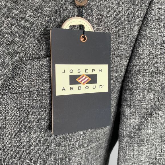 JOSEPH ABBOUD Size 40 Grey White Woven Wool Linen Sport Coat - Picture 2 of 10